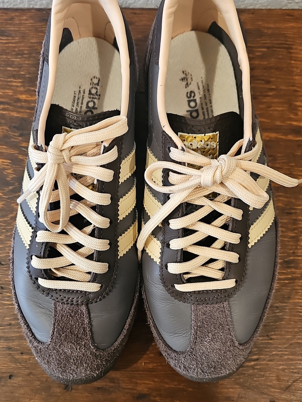 adidas Women’s Brown and Cream Retro Sneaker